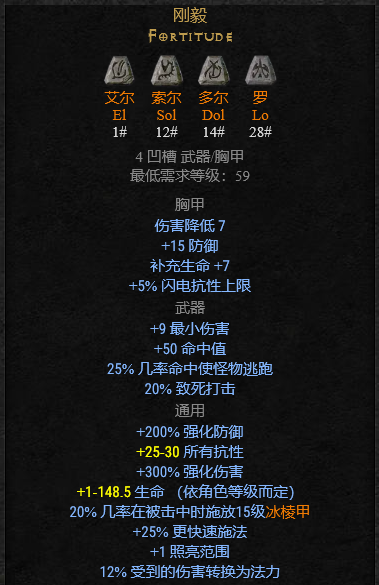 暗黑破坏神2符文之语装备大全 暗黑破坏神2符文之语装备大全