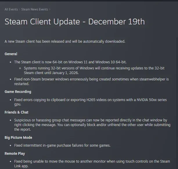 时代的眼泪!Steam将彻底告别Win7与32位系统用户 时代的眼泪!Steam将彻底告别Win7与32位系统用户