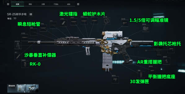 三角洲行动SR25怎么改-SR25射手步枪配件改装推荐