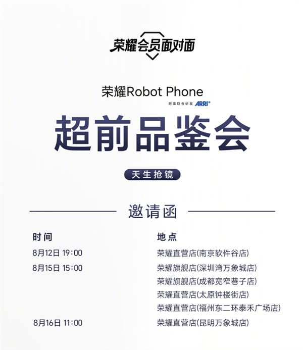 提前玩首款云台手机!荣耀Robot Phone超前品鉴会明起举办 提前玩首款云台手机!荣耀Robot Phone超前品鉴会明起举办